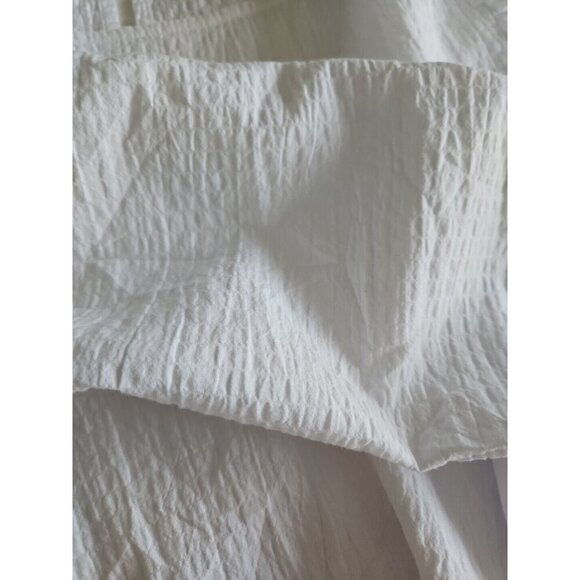 Levi's Blouse Womens 3X White Seersucker Boxy 3/4 Sleeve Slouchy Button Oversize - Picture 12 of 16